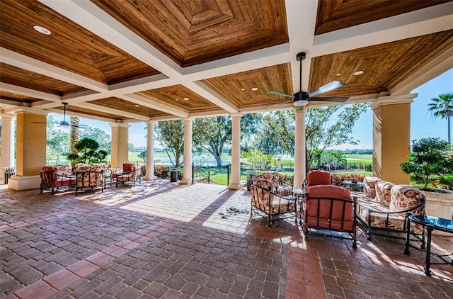 1012 Tuscany Dr, Trinity, FL 34655 - view of patio featuring ceiling fan and an outdoor hangout area