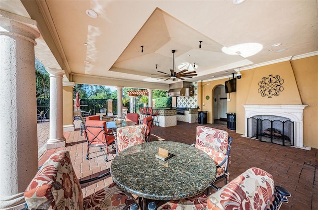 1012 Tuscany Dr, Trinity, FL 34655 - view of patio featuring outdoor dining area and ceiling fan