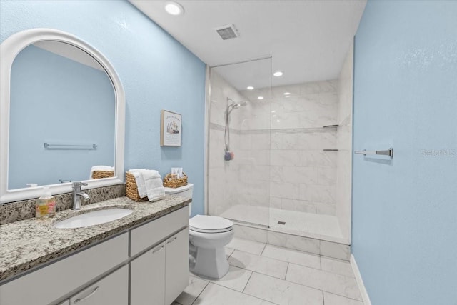 6051 65th Ave N, Pinellas Park, FL 33781 - full bathroom featuring vanity, a stall shower, and recessed lighting
