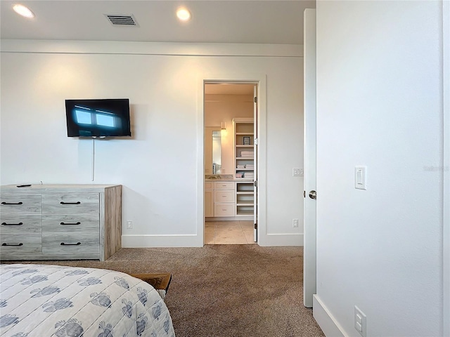 1204 Derby Ln, Sarasota, FL 34242 - bedroom featuring light carpet, baseboards, and recessed lighting