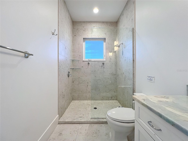 1204 Derby Ln, Sarasota, FL 34242 - full bathroom featuring vanity, tiled shower, and toilet