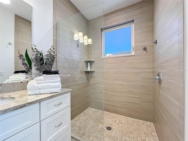 1204 Derby Ln, Sarasota, FL 34242 - bathroom featuring vanity and a tile shower