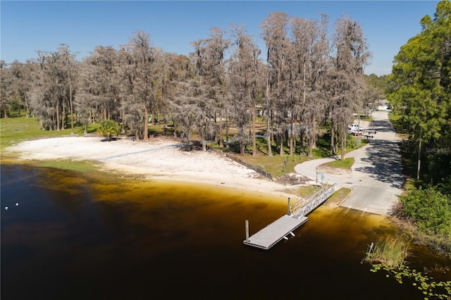 10219 Huntley St, New Port Richey, FL 34654 - water view with a floating dock and a tree filled landscape