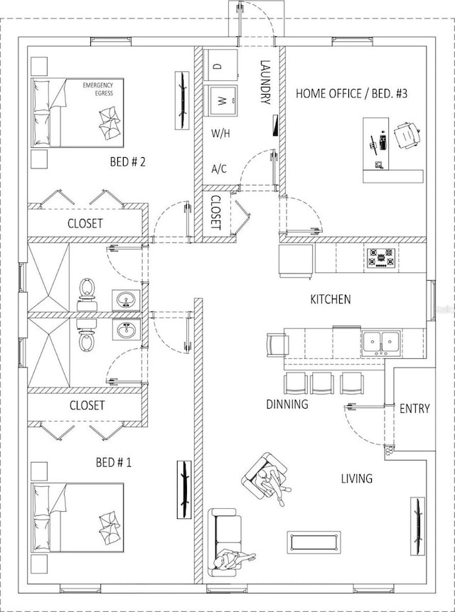 10219 Huntley St, New Port Richey, FL 34654 - view of property floor plan