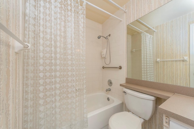 921 Linn Harbor Ct, Tarpon Springs, FL 34689 - bathroom featuring shower / bath combo, vanity, and toilet
