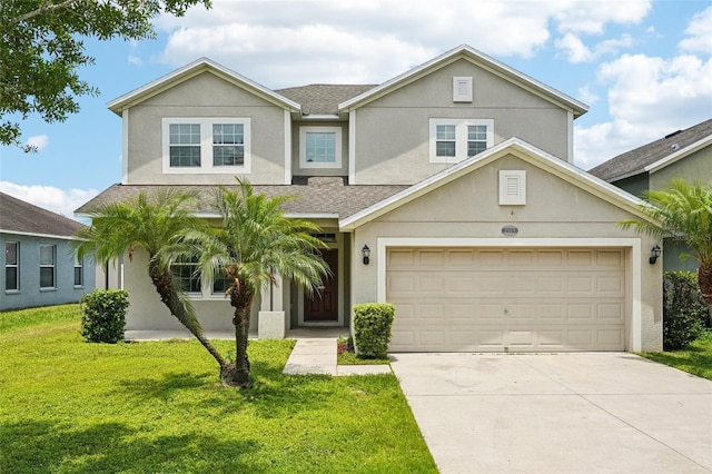 7509 Tangle Bend Dr, Gibsonton, FL 33534 - traditional-style home with stucco siding, a shingled roof, and concrete driveway