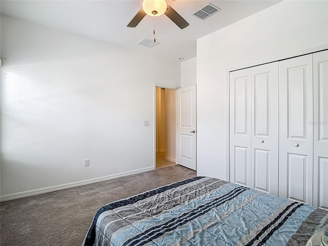 4567 Tuscan Loon Dr, Tampa, FL 33619 - carpeted bedroom with a closet and a ceiling fan