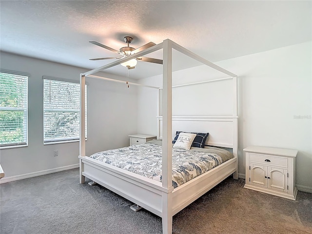 4567 Tuscan Loon Dr, Tampa, FL 33619 - bedroom with carpet flooring, a ceiling fan, and a textured ceiling