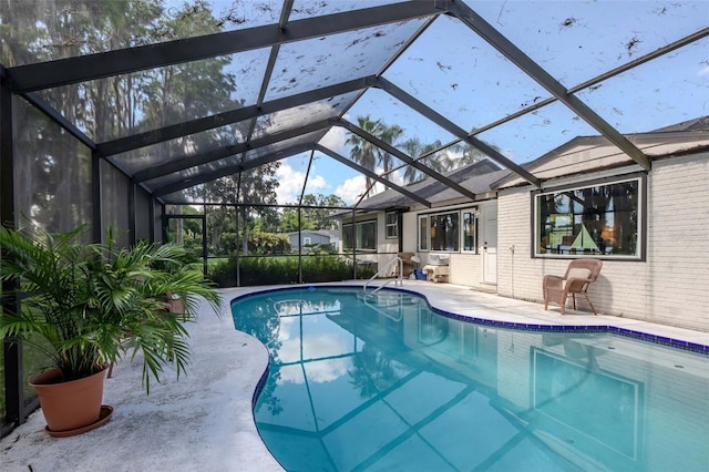 19209 Crooked Ln, Lutz, FL 33548 - outdoor pool with a patio and a lanai