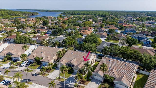 1729 Arabian Ln, Palm Harbor, FL 34685 - aerial view of residential area with a large body of water