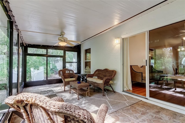 17631 Grove View Dr, Lutz, FL 33549 - sunroom with a ceiling fan