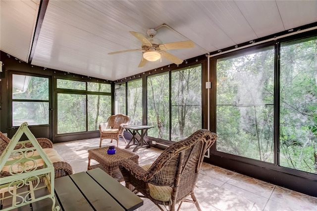 17631 Grove View Dr, Lutz, FL 33549 - sunroom featuring ceiling fan and healthy amount of natural light