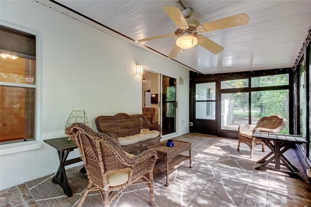 17631 Grove View Dr, Lutz, FL 33549 - sunroom / solarium with a ceiling fan