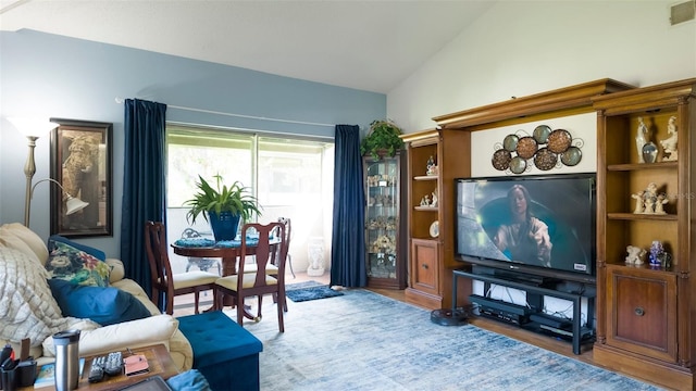1851 Bough Ave Unit A, Clearwater, FL 33760 - living area with lofted ceiling and wood finished floors