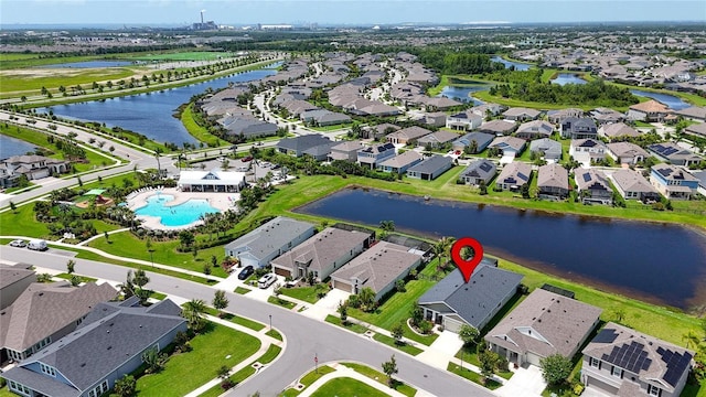 7116 Estero Ct, Apollo Beach, FL 33572 - aerial view of property's location featuring a nearby body of water and nearby suburban area