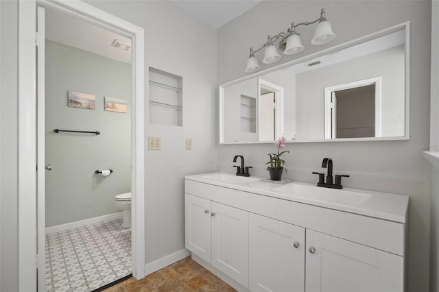 6841 Mitchell Cir, Tampa, FL 33634 - full bathroom with double vanity and toilet