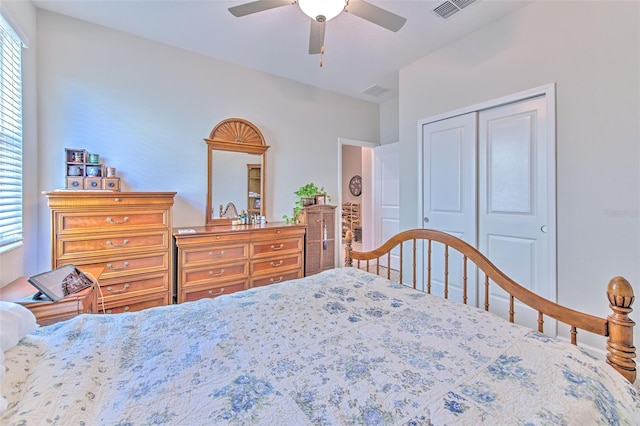 25200 Lambrusco Loop, Lutz, FL 33559 - bedroom featuring a closet and ceiling fan