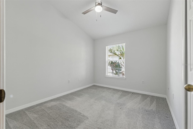 27563 Pleasure Ride Loop, Wesley Chapel, FL 33544 - empty room with carpet flooring, a ceiling fan, and vaulted ceiling