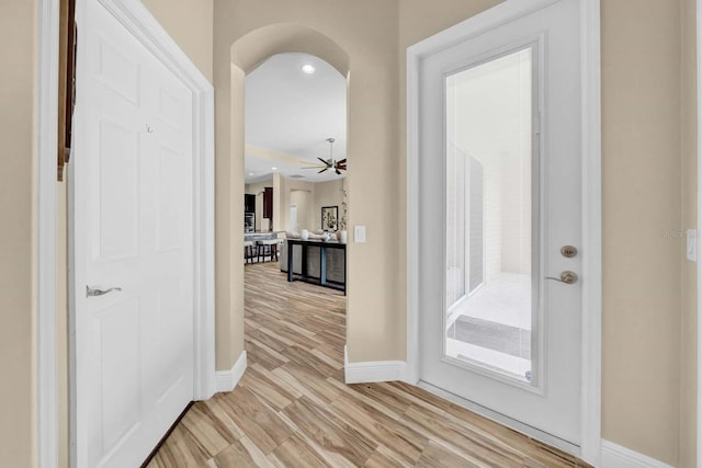 32624 Summerglade Dr, Wesley Chapel, FL 33545 - entrance foyer with baseboards and light wood-type flooring