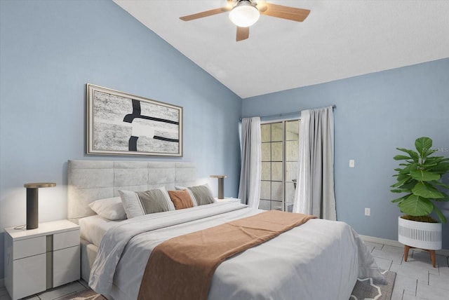 4777 Duhme Rd Unit 1D, Saint Petersburg, FL 33708 - bedroom featuring lofted ceiling and ceiling fan