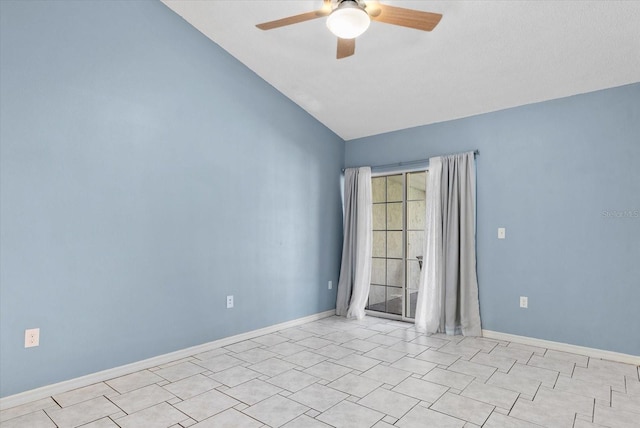 4777 Duhme Rd Unit 1D, Saint Petersburg, FL 33708 - spare room featuring ceiling fan and lofted ceiling