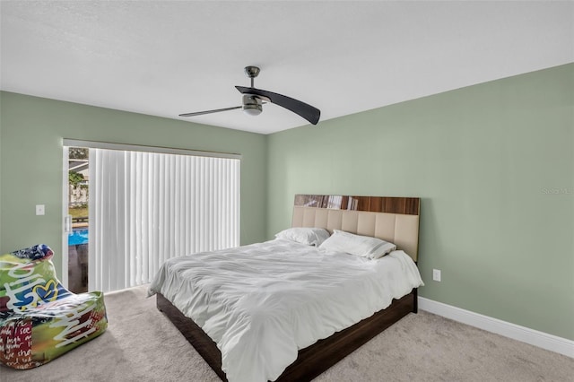 1715 Larabie Ct, Brandon, FL 33511 - carpeted bedroom with a ceiling fan and access to outside
