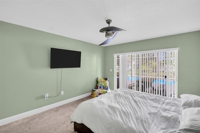 1715 Larabie Ct, Brandon, FL 33511 - bedroom featuring carpet floors, access to outside, and a ceiling fan