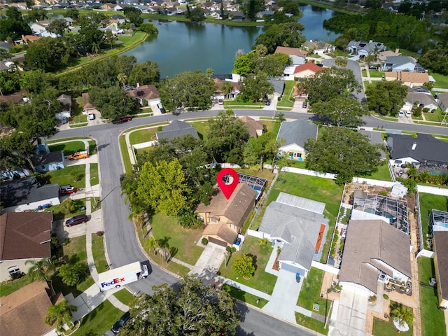 1715 Larabie Ct, Brandon, FL 33511 - aerial overview of property's location with nearby suburban area and a nearby body of water