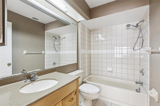 7470 Canterbury St, Spring Hill, FL 34606 - full bath with bathtub / shower combination, vanity, and tile patterned flooring