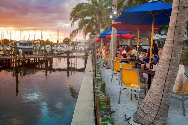 5082 Inshore Landings Dr, Apollo Beach, FL 33572 - dock area with a water view and boat lift