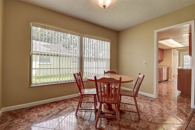 14047 Briardale Ln, Tampa, FL 33618 - dining area with a textured ceiling and baseboards