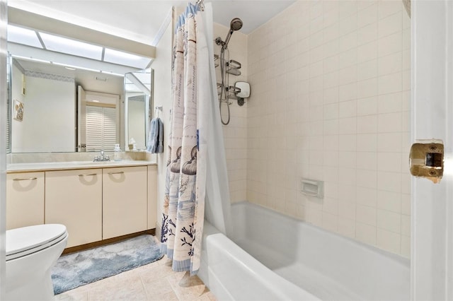 1290 Gulf Blvd Unit 702, Clearwater Beach, FL 33767 - full bathroom featuring vanity, shower / bathtub combination with curtain, and tile patterned floors
