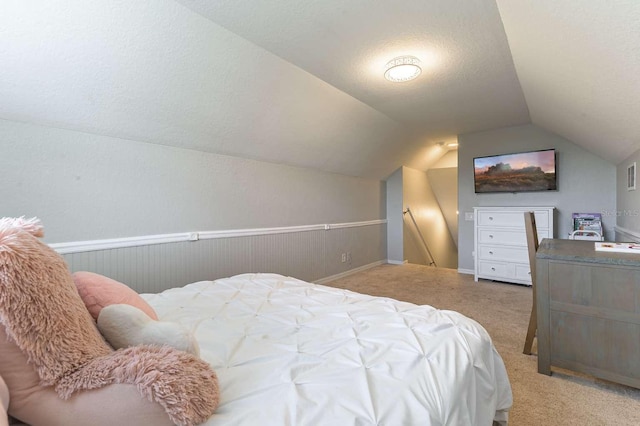 7725 235th St E, Myakka City, FL 34251 - carpeted bedroom with vaulted ceiling and a textured ceiling