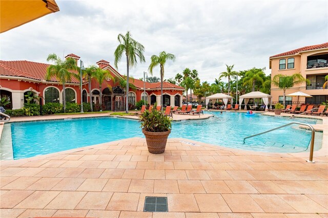 2724 Via Murano Unit 639, Clearwater, FL 33764 - community pool featuring a patio and a gazebo