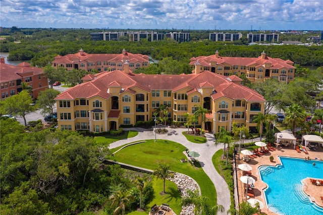 2724 Via Murano Unit 639, Clearwater, FL 33764 - drone / aerial view of a pool