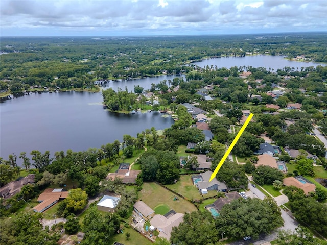18004 Clear Lake Dr, Lutz, FL 33548 - aerial view of residential area featuring a nearby body of water