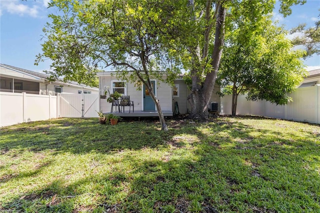 2834 10th Ave N, Saint Petersburg, FL 33713 - fenced backyard featuring a gate and a deck
