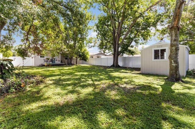 2834 10th Ave N, Saint Petersburg, FL 33713 - fenced backyard with a storage unit