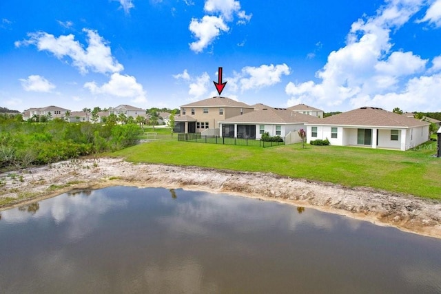 5430 Thistle Field Ct, Wesley Chapel, FL 33545 - rear view of property featuring a water view and stucco siding