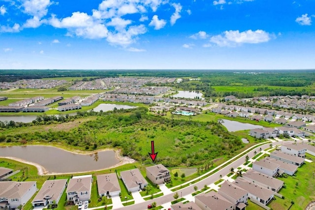 5430 Thistle Field Ct, Wesley Chapel, FL 33545 - aerial view of residential area featuring a large body of water
