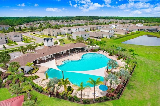 5430 Thistle Field Ct, Wesley Chapel, FL 33545 - community pool featuring a residential view and a water view