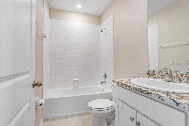 5430 Thistle Field Ct, Wesley Chapel, FL 33545 - bathroom featuring vanity, tub / shower combination, and tile patterned flooring