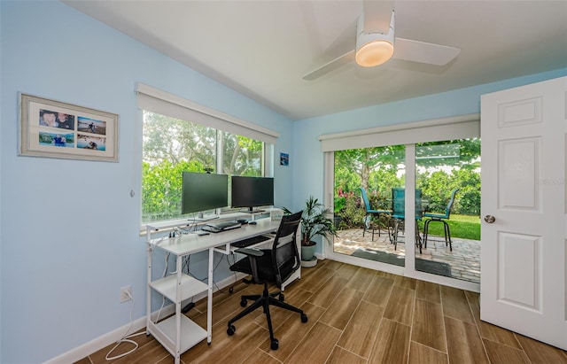 14534 Yacht Club Blvd, Seminole, FL 33776 - office space featuring wood finished floors and ceiling fan