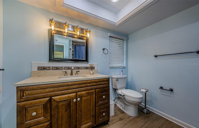 14534 Yacht Club Blvd, Seminole, FL 33776 - bathroom with wood finished floors, vanity, and a shower with shower curtain