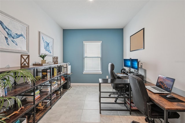 10580 Gliding Eagle Way, Land O Lakes, FL 34638 - tiled home office featuring baseboards