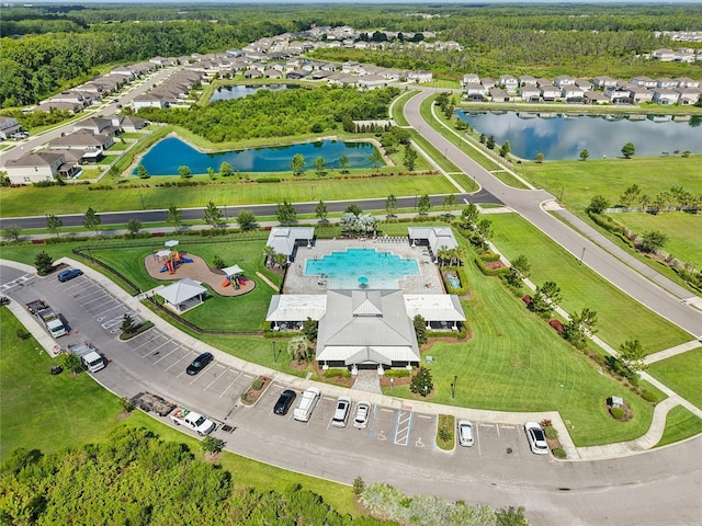 10580 Gliding Eagle Way, Land O Lakes, FL 34638 - bird's eye view of a large body of water and a pool