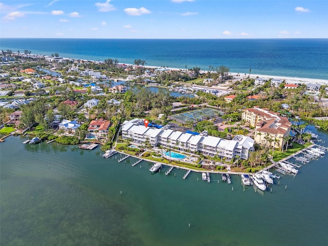 615 Dream Island Pl Unit 210, Longboat Key, FL 34228 - aerial overview of property's location with a large body of water