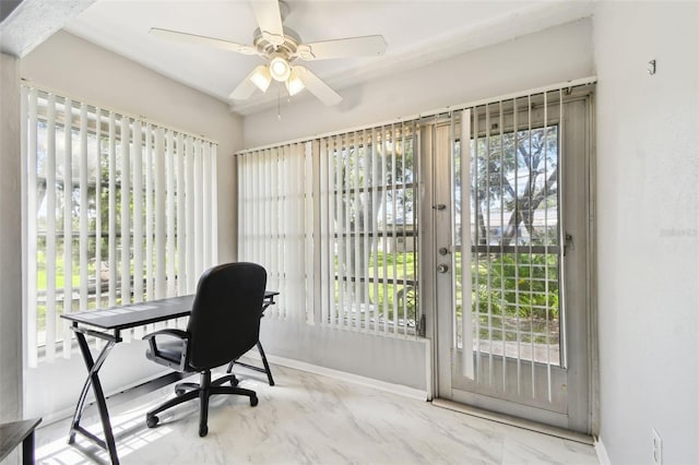 2003 Greenbriar Blvd Unit 8, Clearwater, FL 33763 - office area with baseboards and a ceiling fan