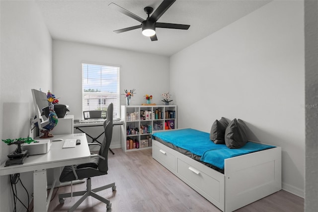 10823 Trailing Vine Dr, Tampa, FL 33610 - home office with light wood-style flooring and a ceiling fan