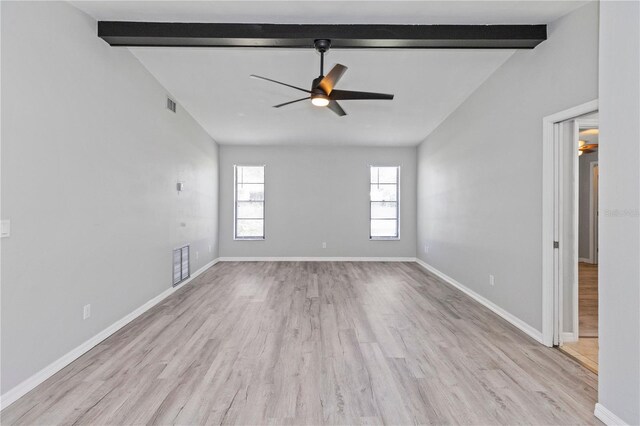 7322 Ellis Ln, Port Charlotte, FL 33981 - empty room featuring ceiling fan and light wood-style floors